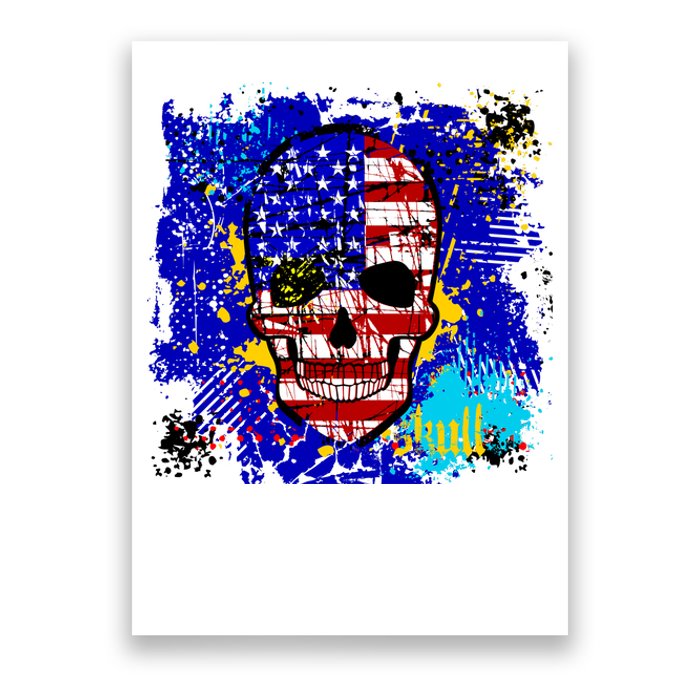 USA Grunge Skull Poster