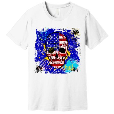 USA Grunge Skull Premium T-Shirt
