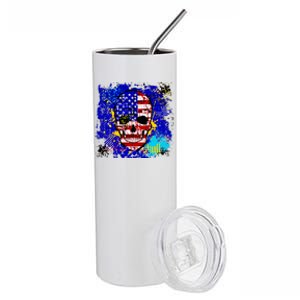 USA Grunge Skull Stainless Steel Tumbler