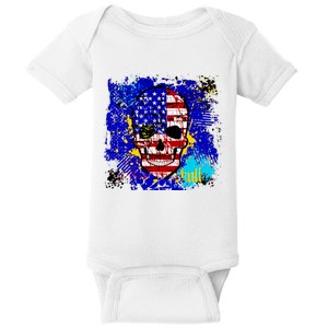 USA Grunge Skull Baby Bodysuit