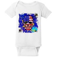 USA Grunge Skull Baby Bodysuit