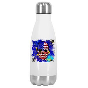 USA Grunge Skull Stainless Steel Insulated Water Bottle