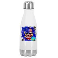 USA Grunge Skull Stainless Steel Insulated Water Bottle