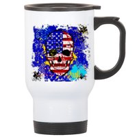 USA Grunge Skull Stainless Steel Travel Mug