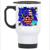 USA Grunge Skull Stainless Steel Travel Mug