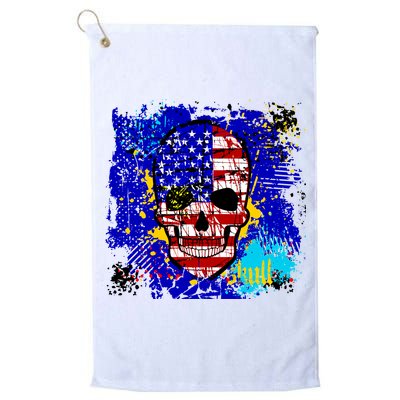 USA Grunge Skull Golf Towel