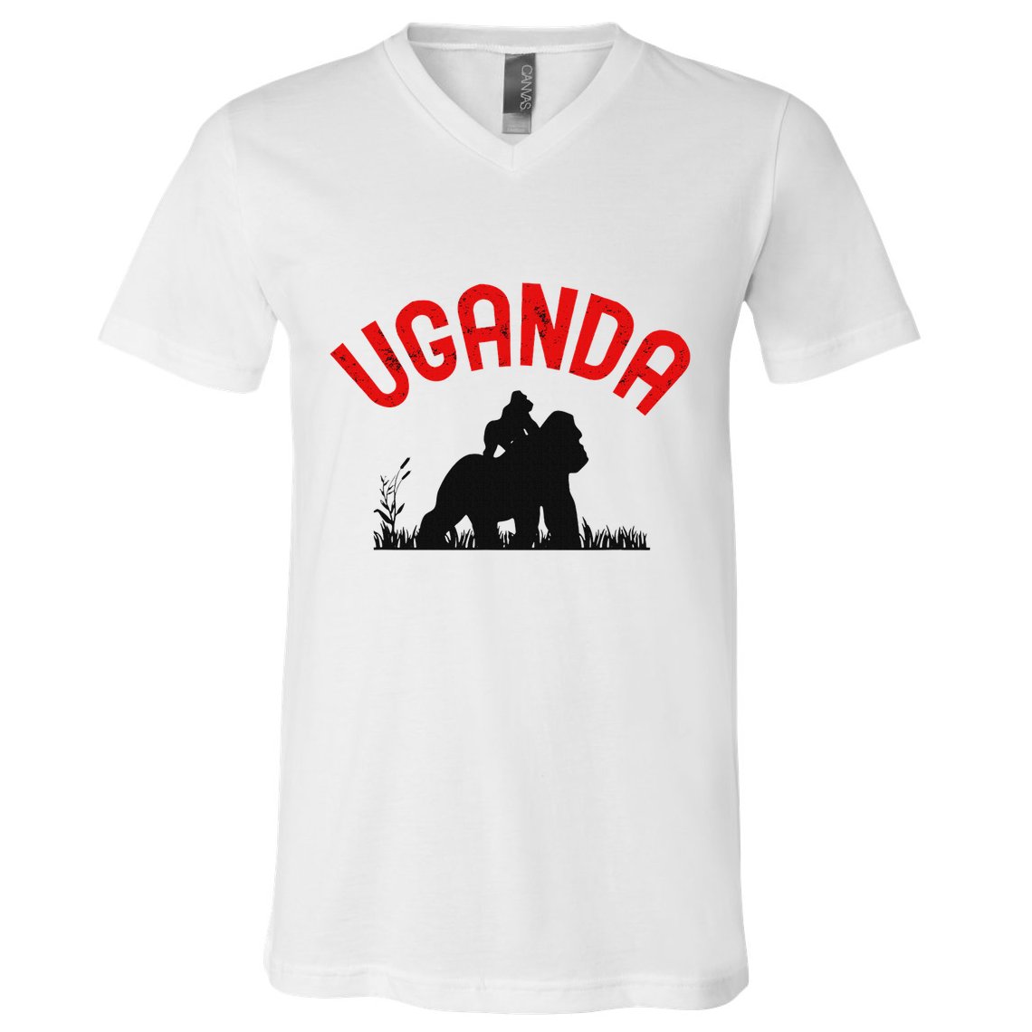 Uganda Gorilla Safari Gift V-Neck T-Shirt