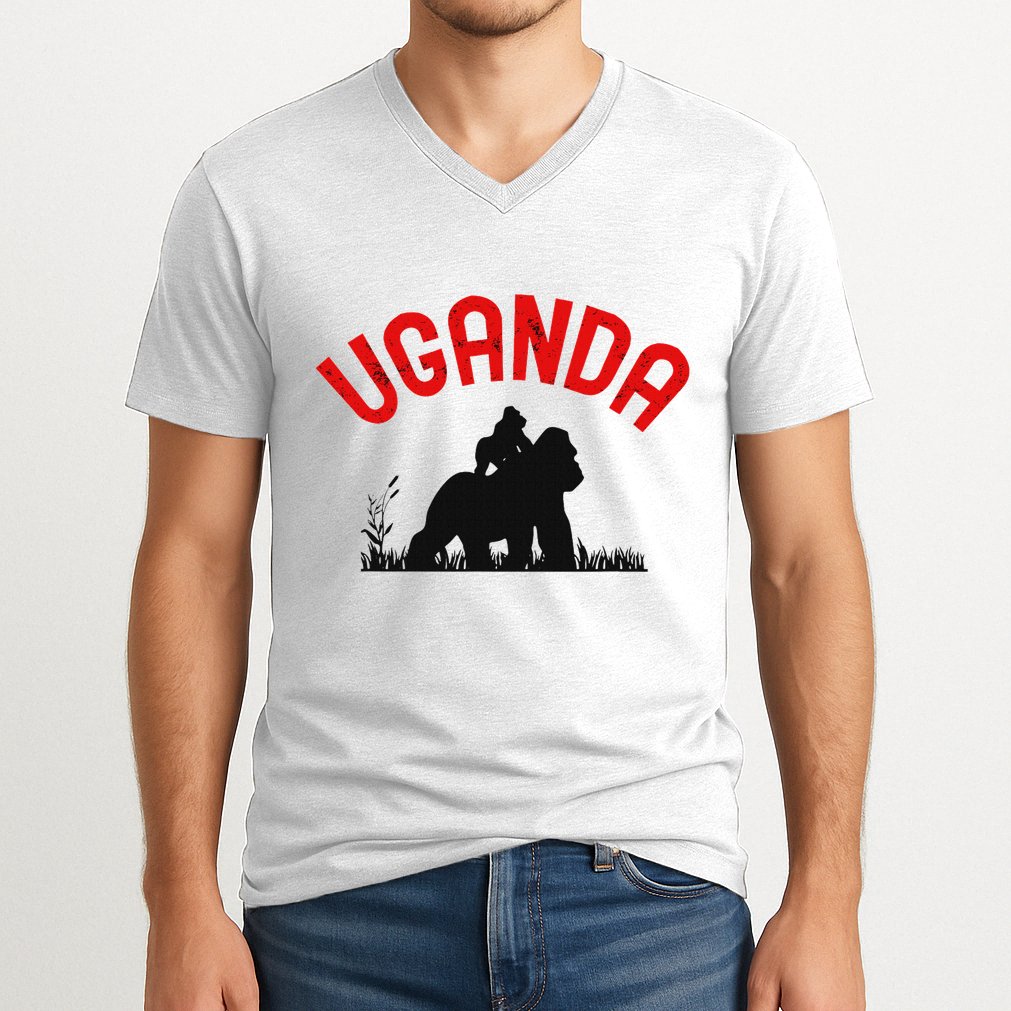 Uganda Gorilla Safari Gift V-Neck T-Shirt