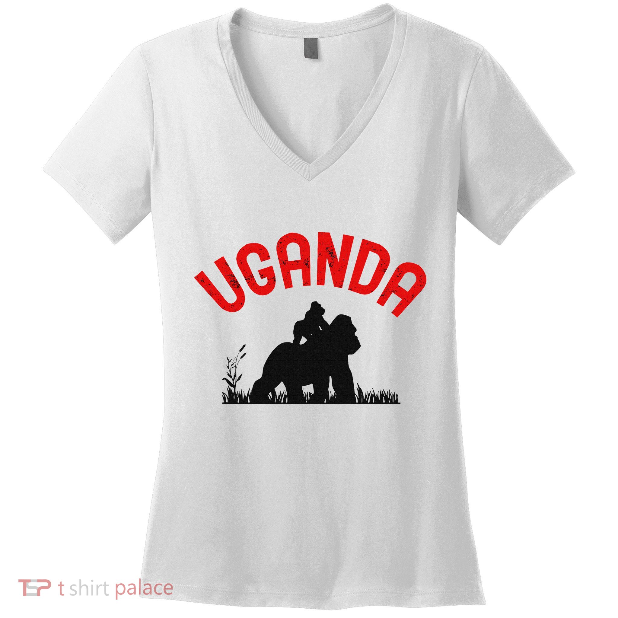 Uganda Gorilla Safari Gift Women's V-Neck T-Shirt