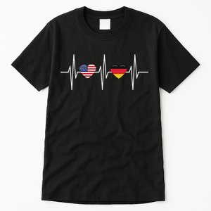 USA Germany Shirts Heartbeat America German Flag Heart Tall T-Shirt