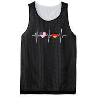 USA Germany Shirts Heartbeat America German Flag Heart Mesh Reversible Basketball Jersey Tank