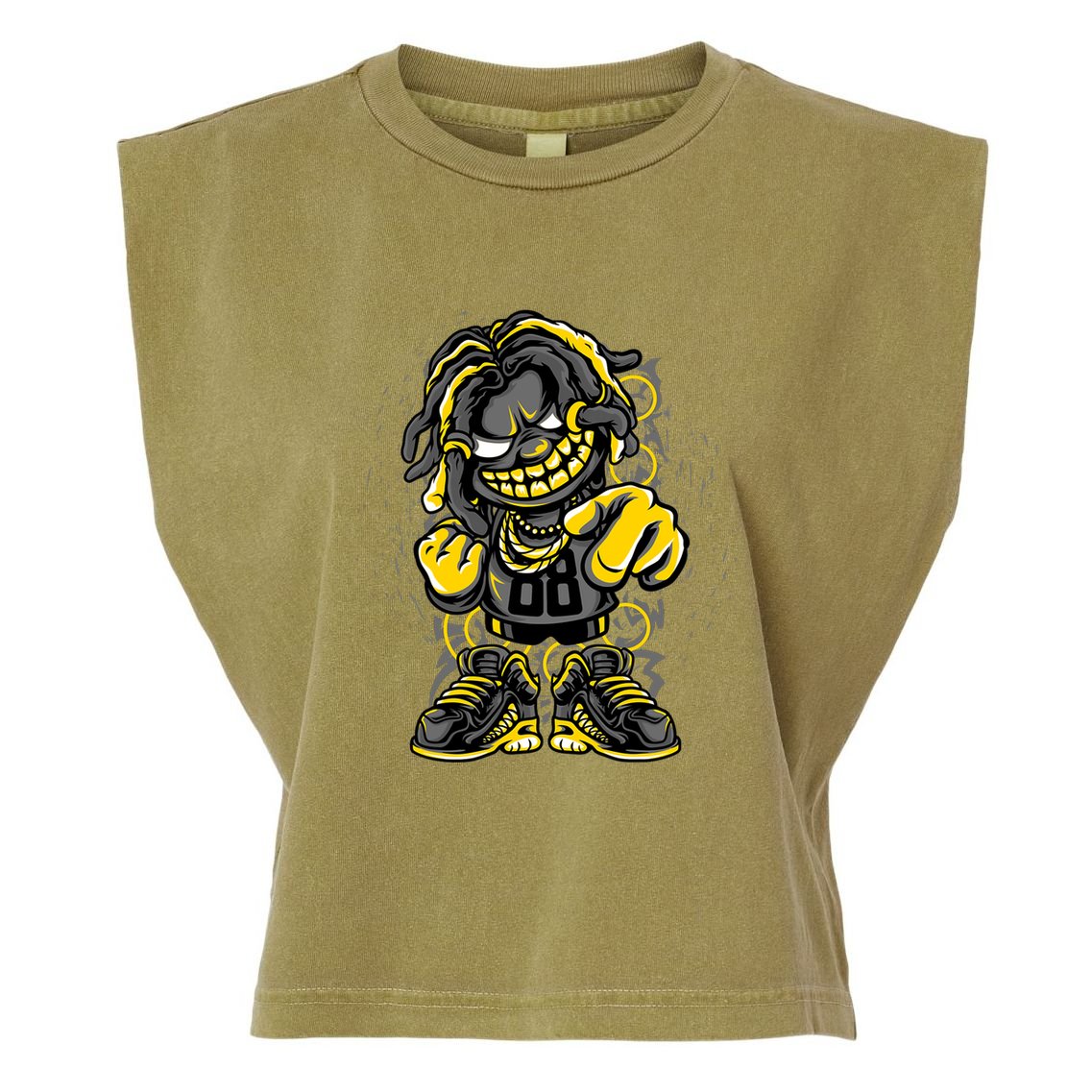 Urban Graffiti Style Street Dude Cool Hip Hop Street Art Garment-Dyed Women's Muscle Tee