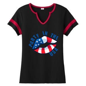 USA Graphic Tee Party in the USA Ladies Halftime Notch Neck Tee