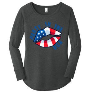 USA Graphic Tee Party in the USA Women's Perfect Tri Tunic Long Sleeve Shirt