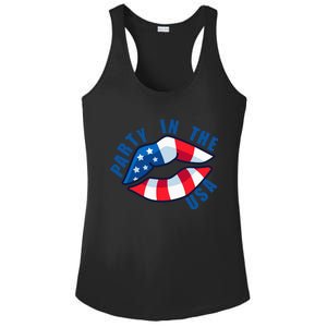 USA Graphic Tee Party in the USA Ladies PosiCharge Competitor Racerback Tank