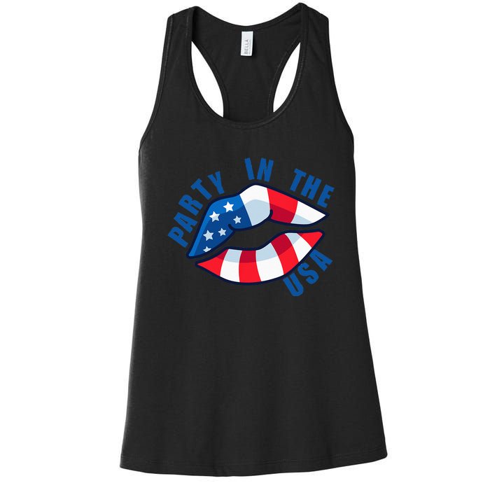 USA Graphic Tee Party in the USA Women's Racerback Tank