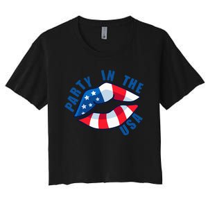 USA Graphic Tee Party in the USA Women's Crop Top Tee