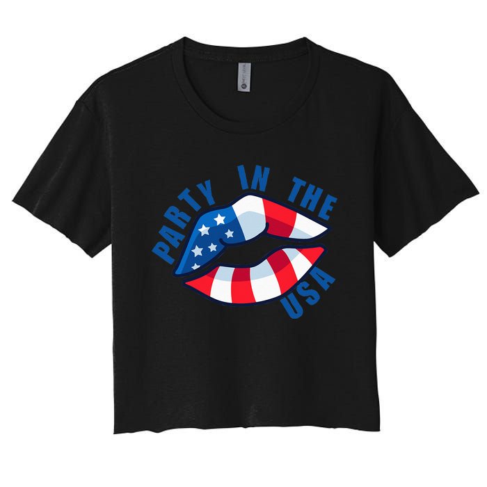 USA Graphic Tee Party in the USA Women's Crop Top Tee