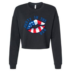 USA Graphic Tee Party in the USA Cropped Pullover Crew