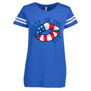 USA Graphic Tee Party in the USA Enza Ladies Jersey Football T-Shirt