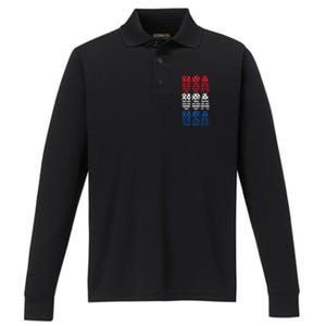 USA Graphic Tee Premium Performance Long Sleeve Polo