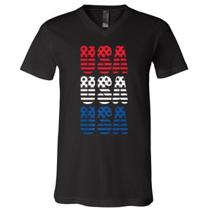 USA Graphic Tee Premium V-Neck T-Shirt