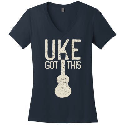 Uke Got This Funny Pun Ukulele Club Women's V-Neck T-Shirt