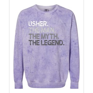 U.S.H.E.R Gift The Man Myth Legend Colorblast Crewneck Sweatshirt