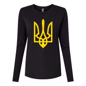 Ukraine Golden Trident Stand With Ukraine Pride Womens Cotton Relaxed Long Sleeve T-Shirt