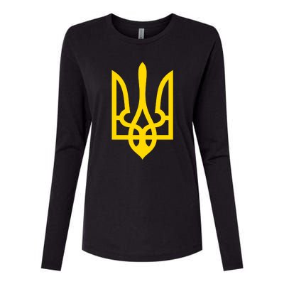 Ukraine Golden Trident Stand With Ukraine Pride Womens Cotton Relaxed Long Sleeve T-Shirt