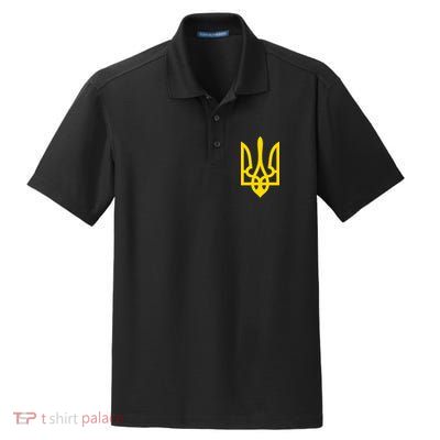 Ukraine Golden Trident Stand With Ukraine Pride Dry Zone Grid Polo