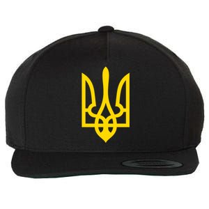 Ukraine Golden Trident Stand With Ukraine Pride Wool Snapback Cap