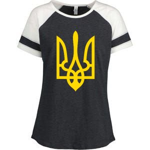 Ukraine Golden Trident Stand With Ukraine Pride Enza Ladies Jersey Colorblock Tee