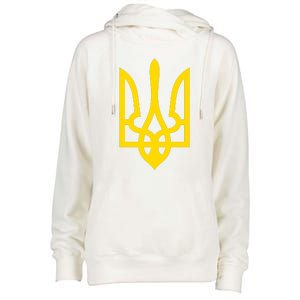 Ukraine Golden Trident Stand With Ukraine Pride Womens Funnel Neck Pullover Hood