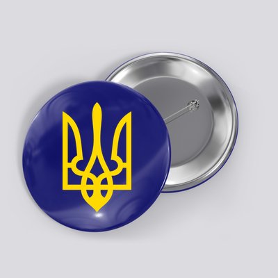 Ukraine Golden Trident Stand With Ukraine Pride Button