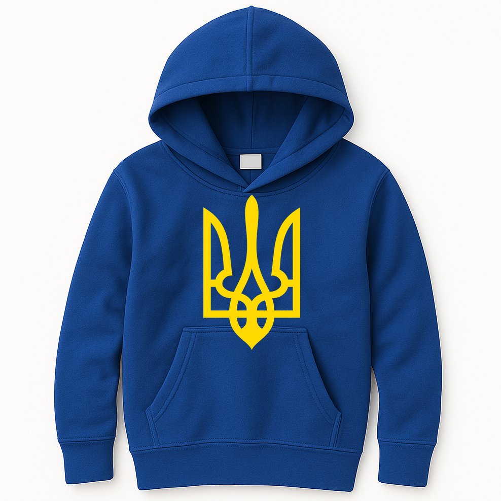 Ukraine Golden Trident Stand With Ukraine Pride Kids Hoodie