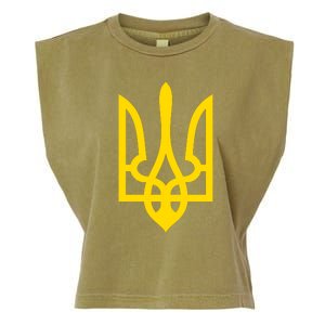 Ukraine Golden Trident Stand With Ukraine Pride Garment-Dyed Women's Muscle Tee