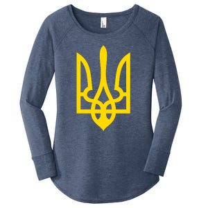 Ukraine Golden Trident Stand With Ukraine Pride Women's Perfect Tri Tunic Long Sleeve Shirt