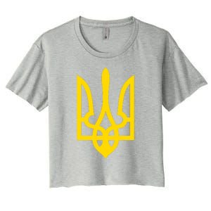 Ukraine Golden Trident Stand With Ukraine Pride Women's Crop Top Tee