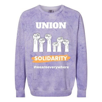 Union Gift Union Solidarity Union Worker Gift Colorblast Crewneck Sweatshirt