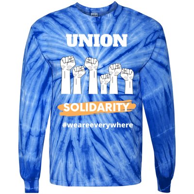 Union Gift Union Solidarity Union Worker Gift Tie-Dye Long Sleeve Shirt