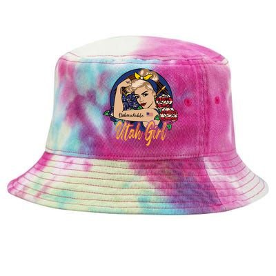 Utah Girl Utah Proud State Flag For Woman Tie-Dyed Bucket Hat