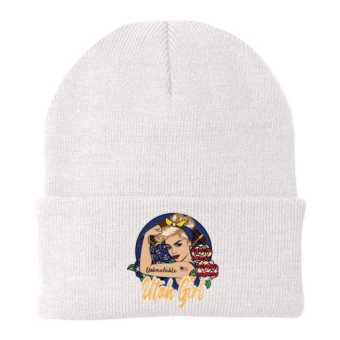 Utah Girl Utah Proud State Flag For Woman Knit Cap Winter Beanie