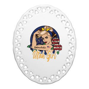 Utah Girl Utah Proud State Flag For Woman Ceramic Oval Ornament