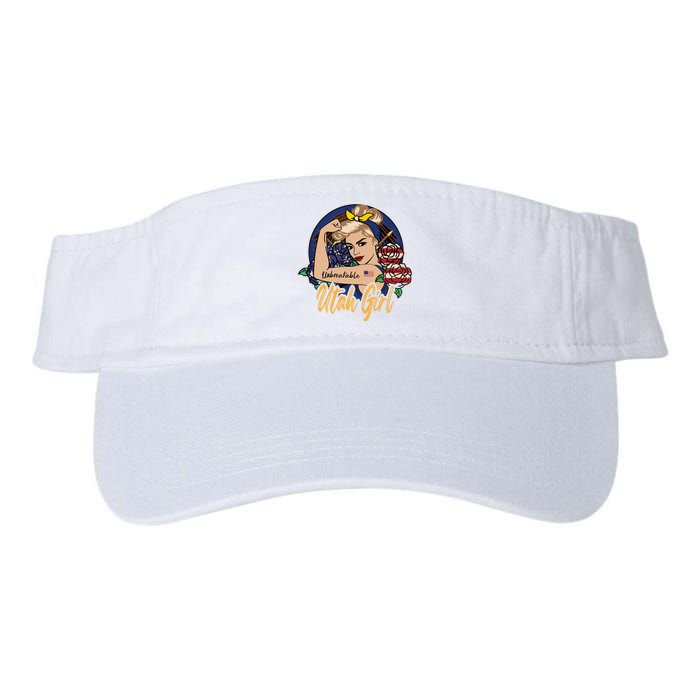 Utah Girl Utah Proud State Flag For Woman Valucap Bio-Washed Visor