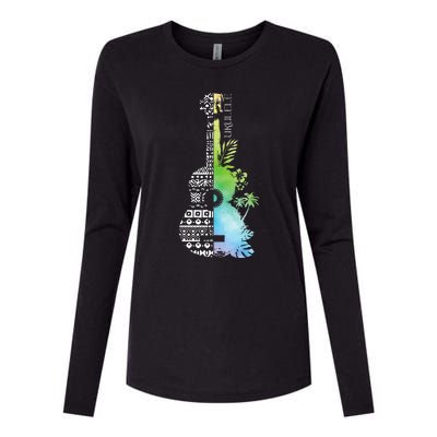 Ukulele Guitar Ukulelist Guitarist Musical Instrument Womens Cotton Relaxed Long Sleeve T-Shirt