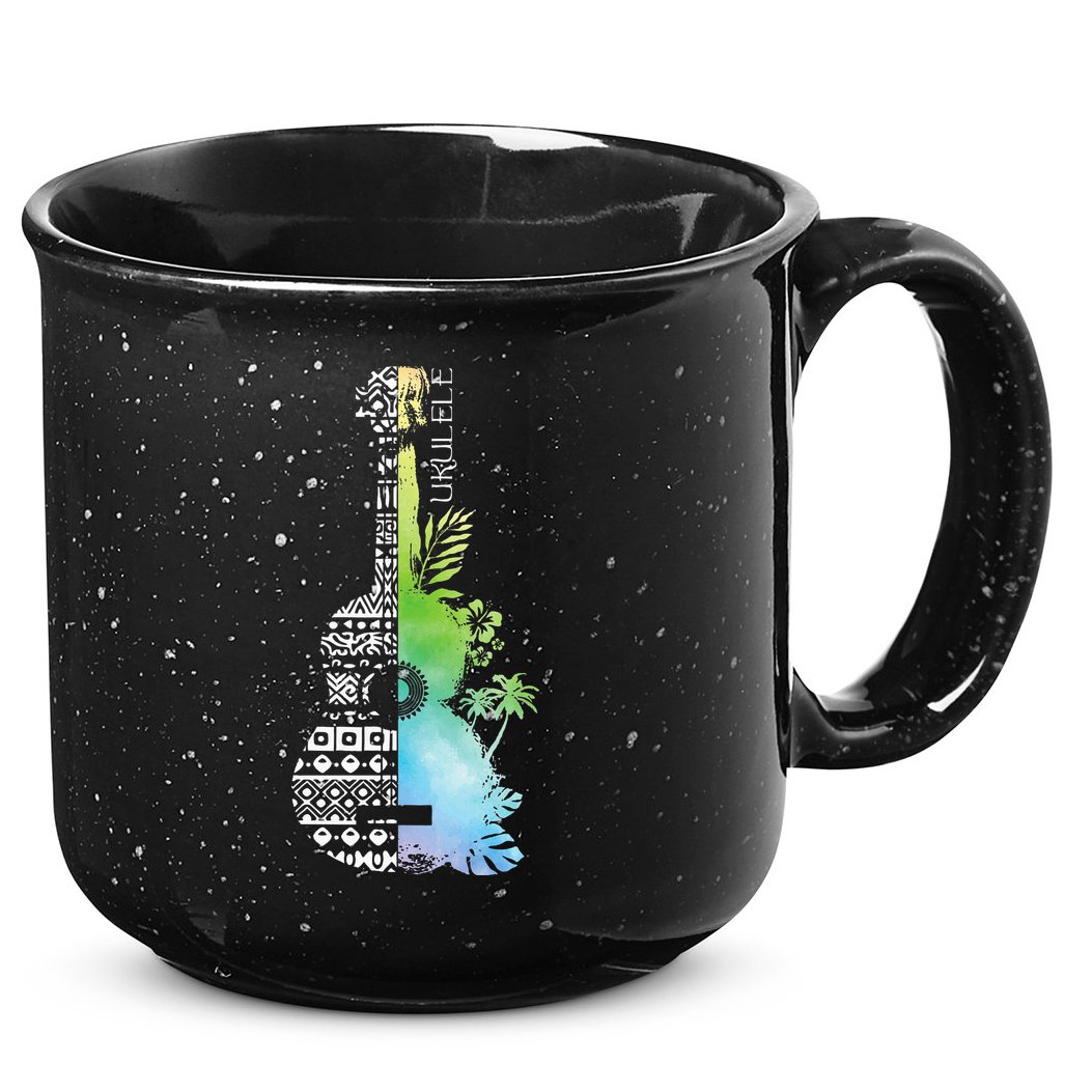 Ukulele Guitar Ukulelist Guitarist Musical Instrument 15oz Campfire Ceramic Mug