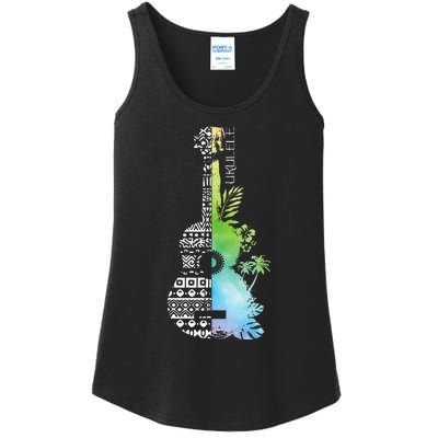 Ukulele Guitar Ukulelist Guitarist Musical Instrument Ladies Essential Tank