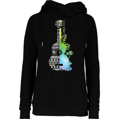 Ukulele Guitar Ukulelist Guitarist Musical Instrument Womens Funnel Neck Pullover Hood