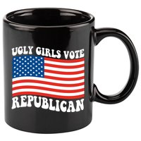 Ugly Girls Vote Republican Usa Flag 11oz C Handle Ceramic Mug